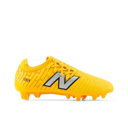 New Balance Furon Dispatch Junior FG V7 Firm Ground Cleats Sun Glow Metallic Silver Black