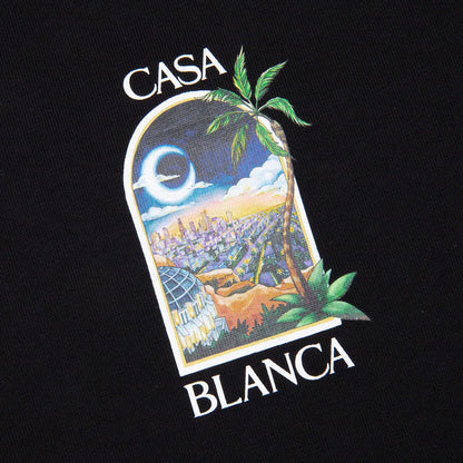 LA Night Printed T Shirt Black