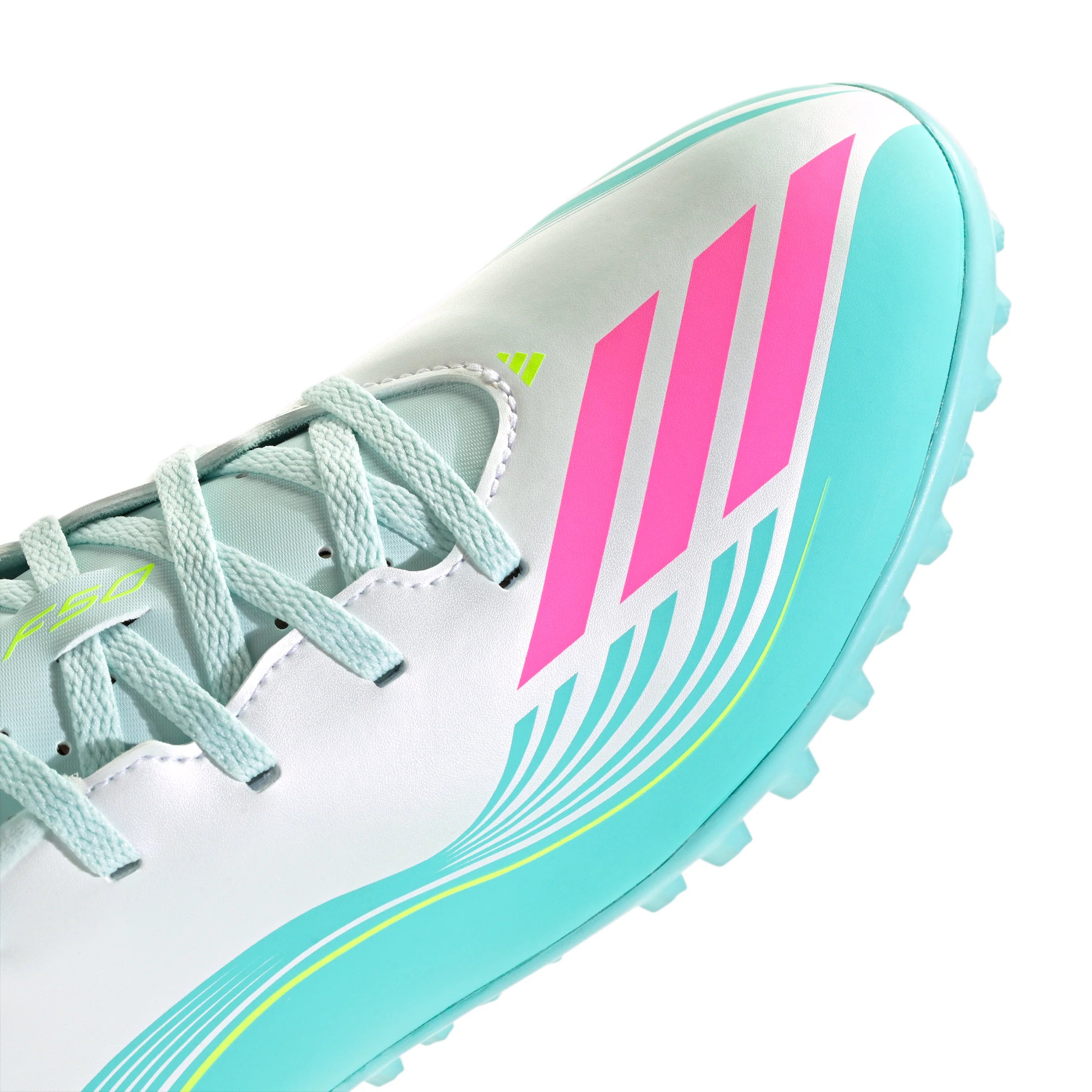 adidas F50 Messi Club TF Turf Mens Soccer Cleats White Pink Aqua