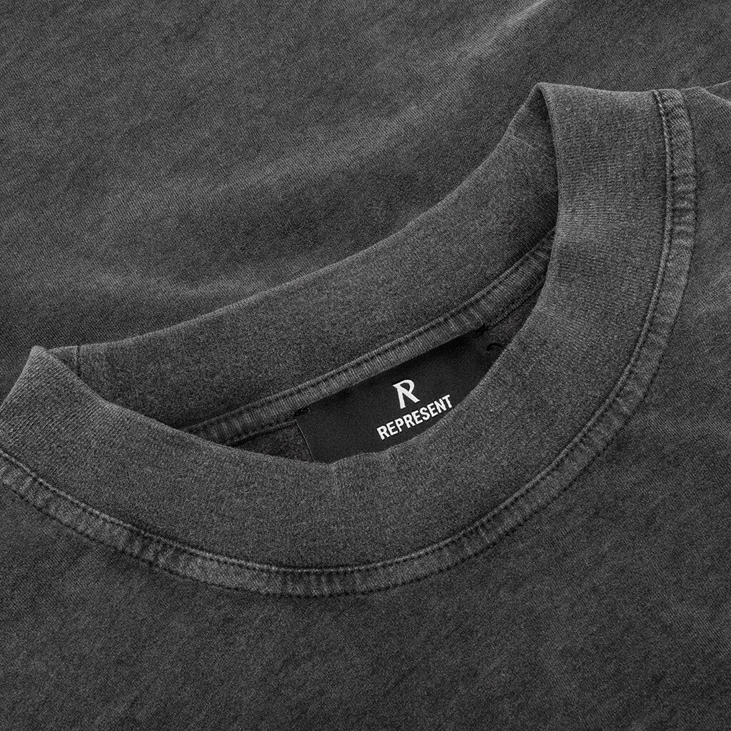Script Logo T Shirt Vintage Grey