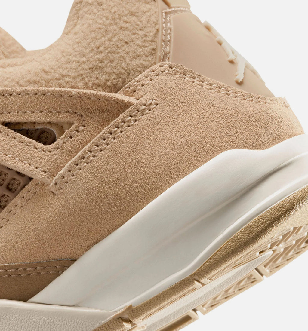 Air Jordan 4 Retro Cozy Girl Preschool Lifestyle Shoe Hemp Light Orewood Brown