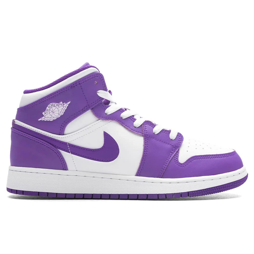 Air Jordan 1 Mid GS Purple Venom White