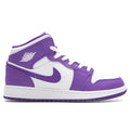 Air Jordan 1 Mid GS Purple Venom White
