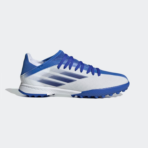 adidas Kids X Speed Flow3 TF J Turf Soccer Shoes White Blue