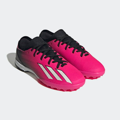 adidas Kids X Speedportal3 TF J Turf Football Boots Black Pink