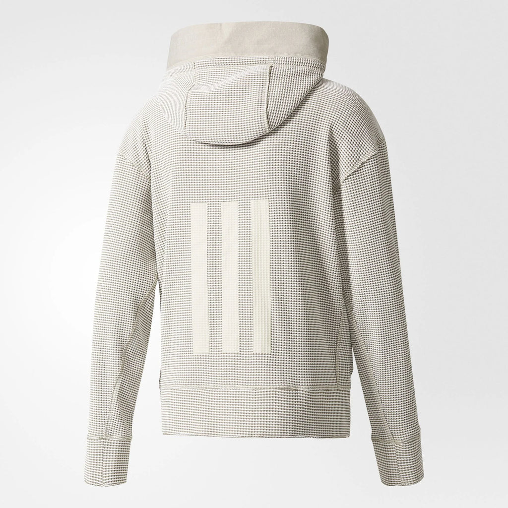 adidas Day One Waffle Hooded Track Top Jacket Mens Creme Brown