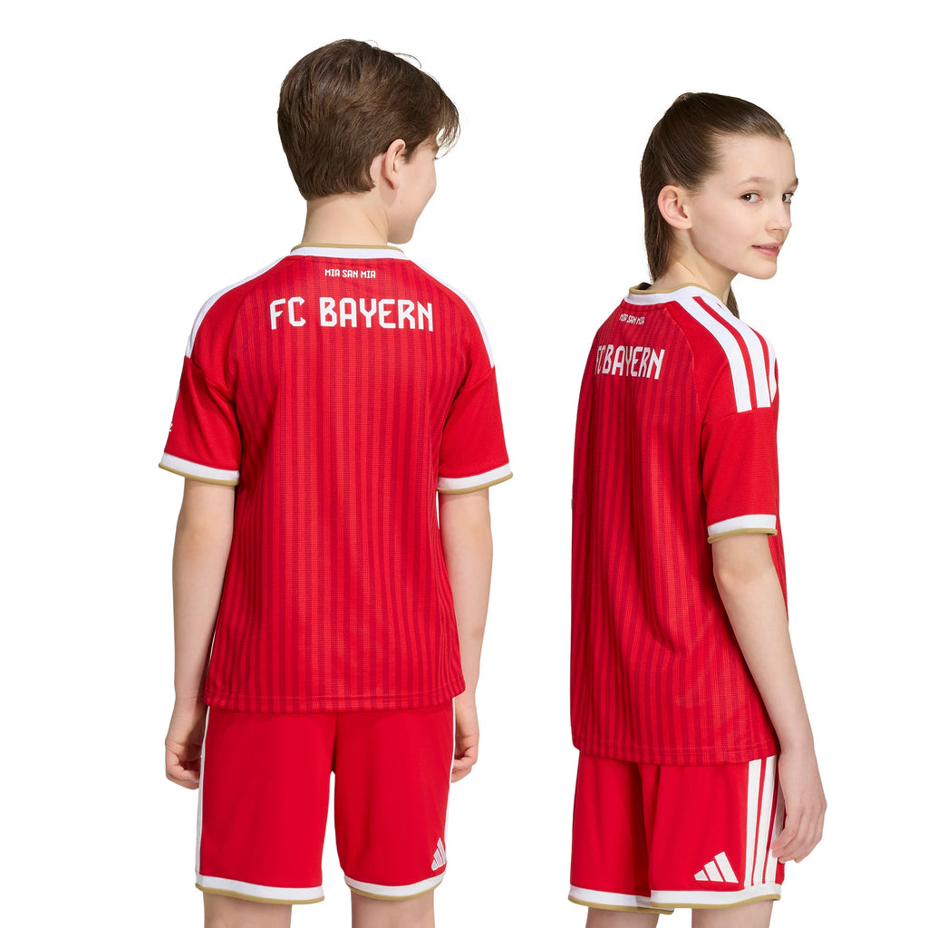 adidas FC Bayern Munich Home Youth Soccer Jersey 26 27 Scarlet White