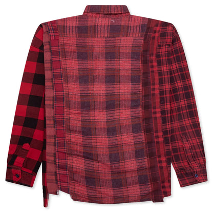 Over Dye 7 Cuts Wide Shirt Red