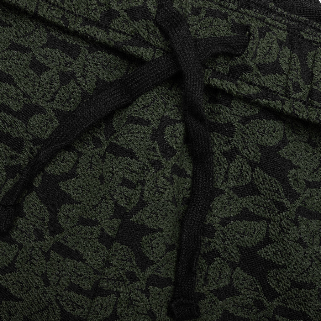 Leaf Jacquard Shorts Dark Olive