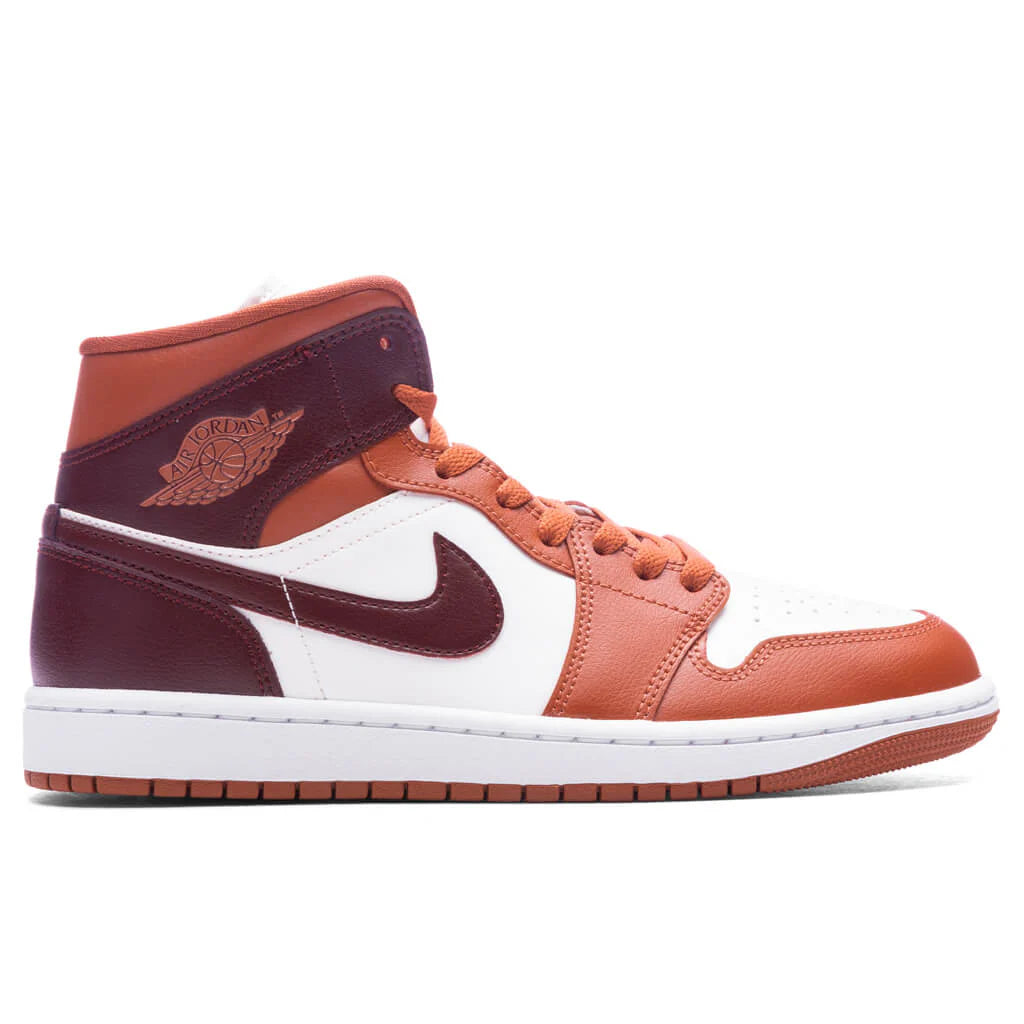 Womens Air Jordan 1 Mid Dusty Peach Night Maroon Sail