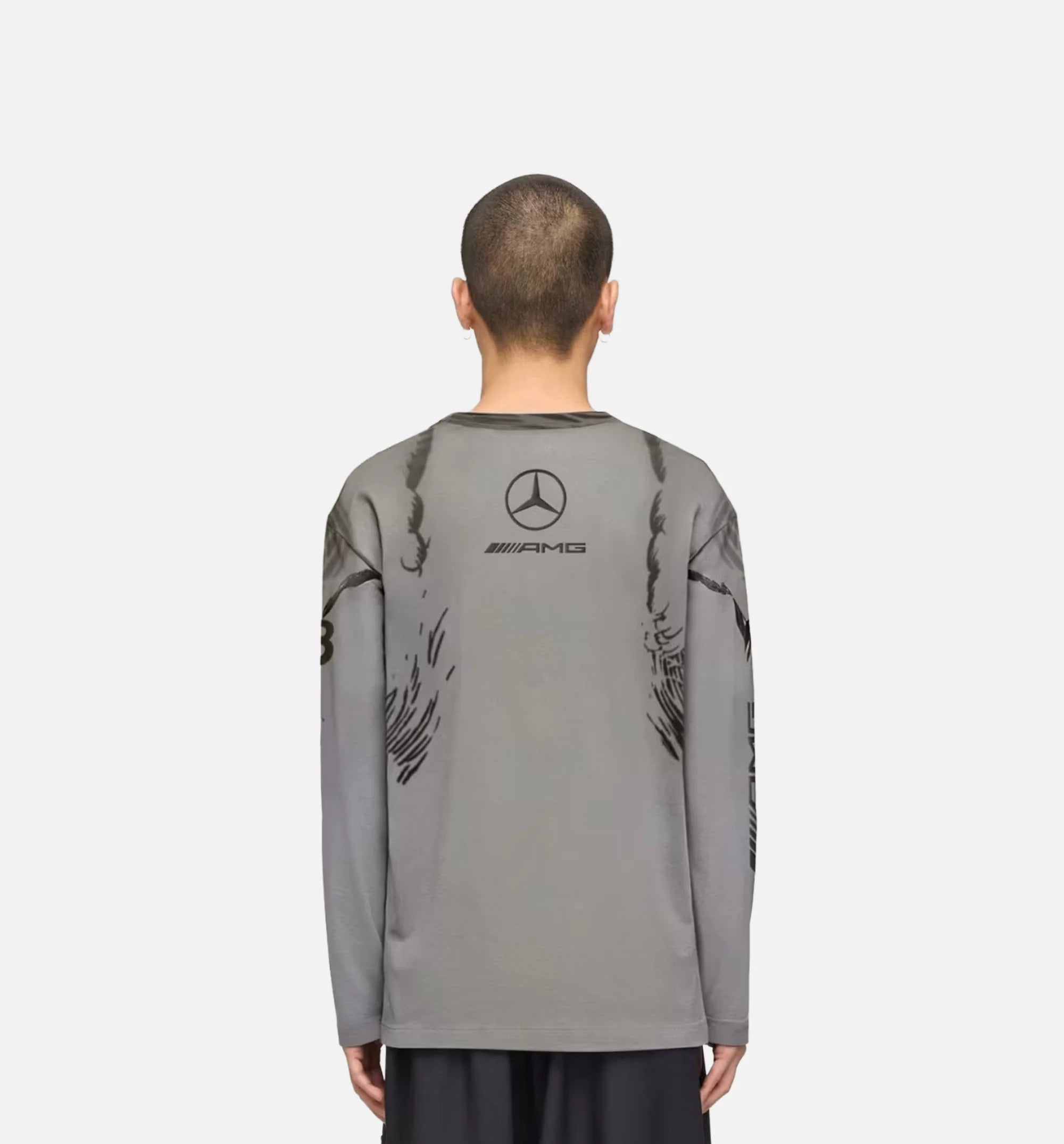 Mercedes Wolf Graphic Mens Long Sleeve Shirt Black