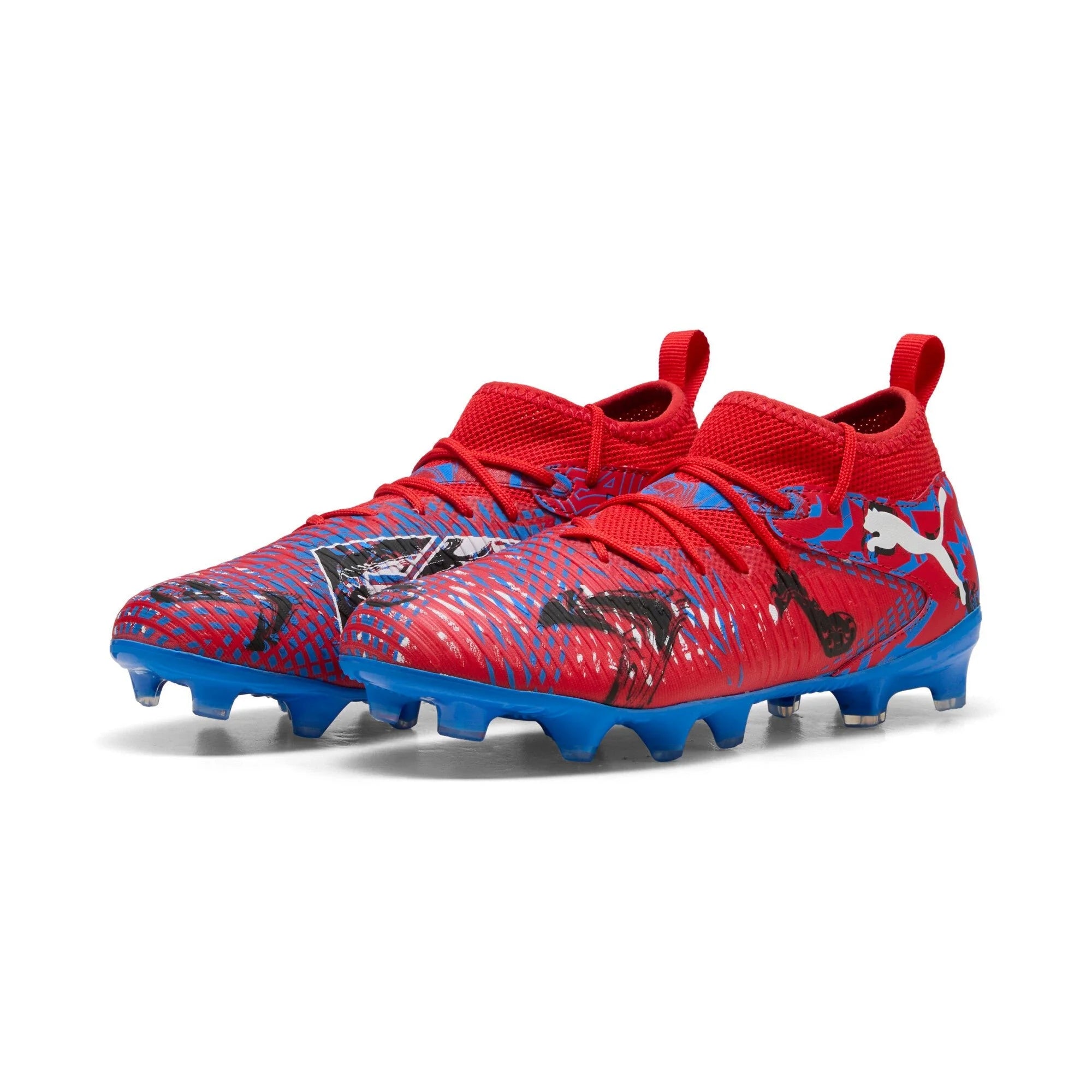PUMA Future 8 Match Play Makers FG AG Youth Soccer Cleats Red Black Blue