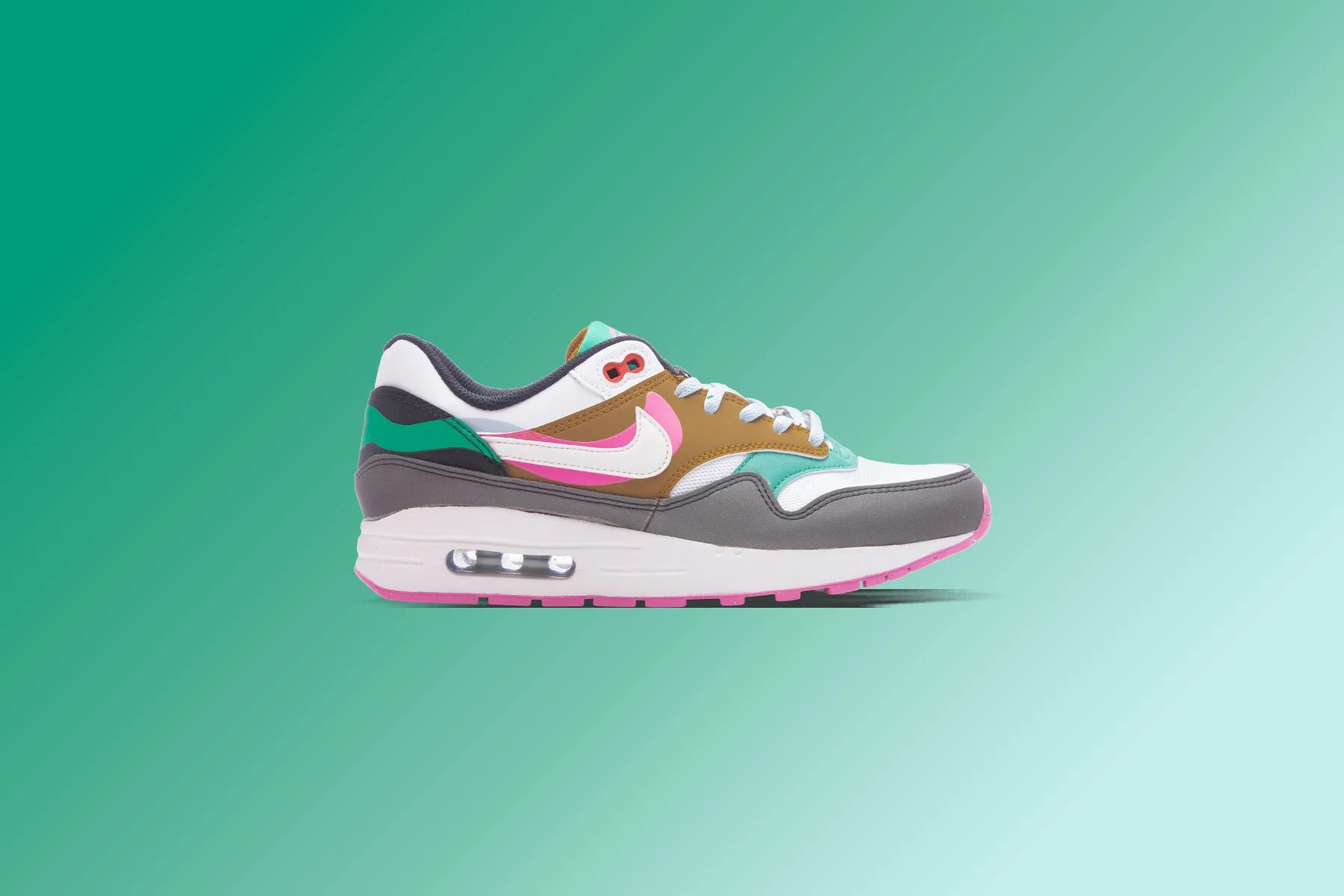Air Max 1 SE GS Black White Playful Pink Stadium Green