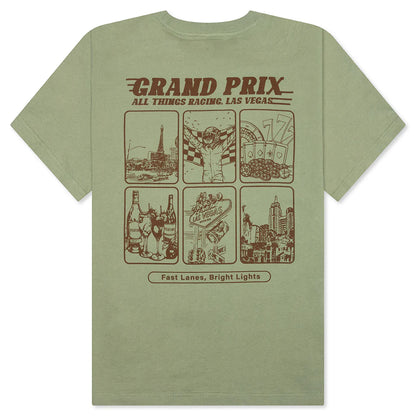 Vegas Racer Comic Tee Oil Green DNML