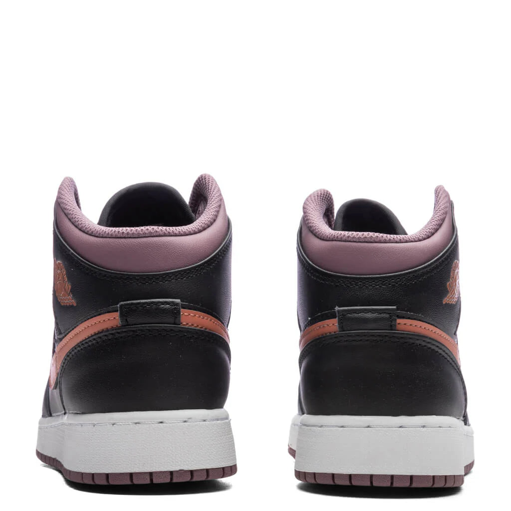 Air Jordan 1 Mid SE GS Black Sky J Orange Sky J Mauve