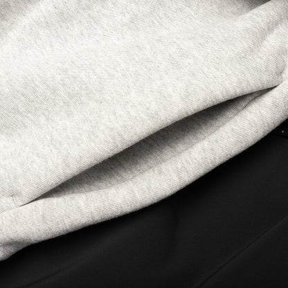 Nylon Fleece Hooded Sweater Light Heather Grey Jet Black