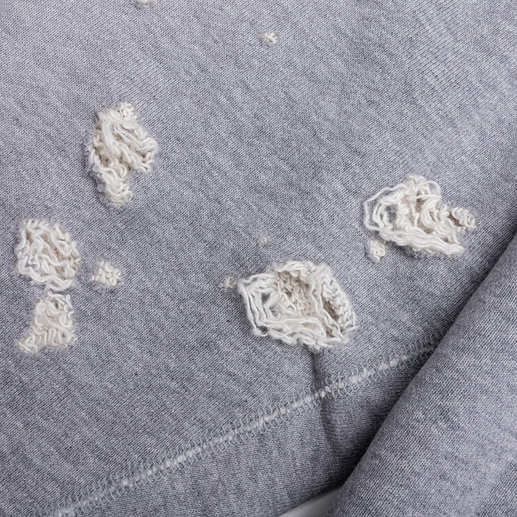 Cotton French Terry Deconstructed Sweatshirt Heather Grey