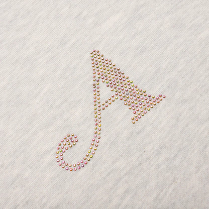 Dice Rhinestone Hoodie Heather Grey