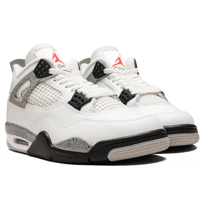 Air Jordan 4 Retro White Cement Summit White Fire Red Cement Grey Black
