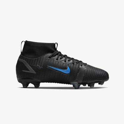 Nike JR Mercurial Superfly 8 Academy Firm Ground Soccer Cleats Black Iron Grey