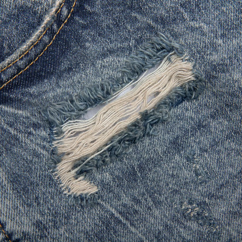 R3 Distressed Baggy Denim Blue Cream