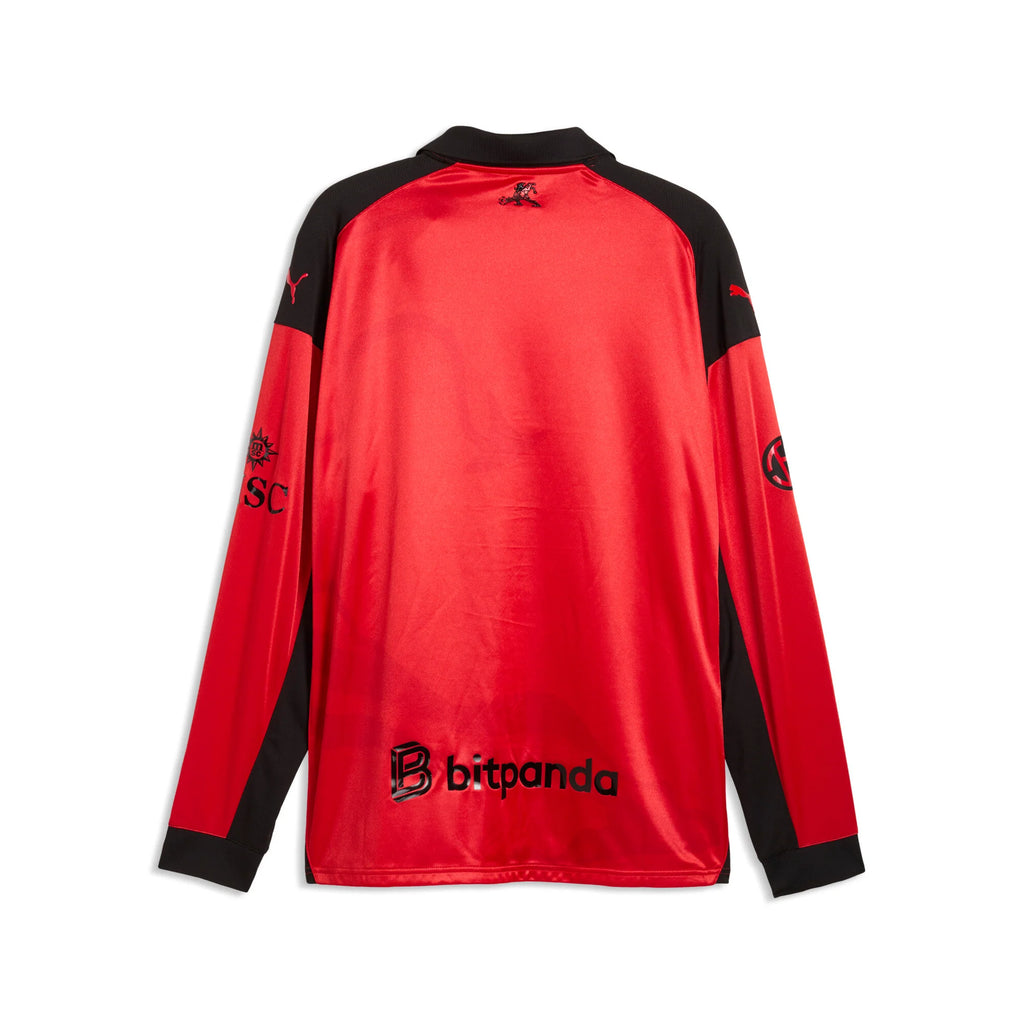 PUMA AC Milan x Slam Jam Limited Edition Long Sleeve Mens Soccer Jersey 26 27 Red