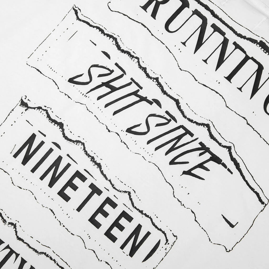 Running Shit L S Tee White