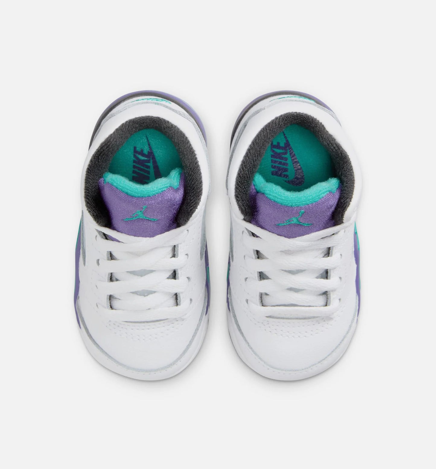 Air Jordan 5 Retro Grape Infant Toddler Lifestyle Shoe White New Emerald Grape Ice Black