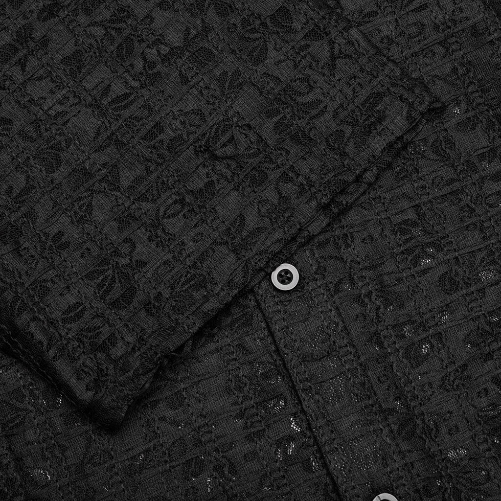 Lacy Button Down Black