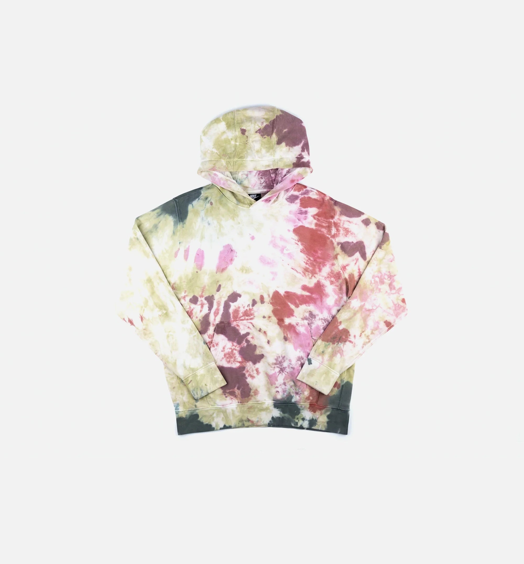 Pullover Tie Dye Mens Hoodie Dark Beetroot White Grey