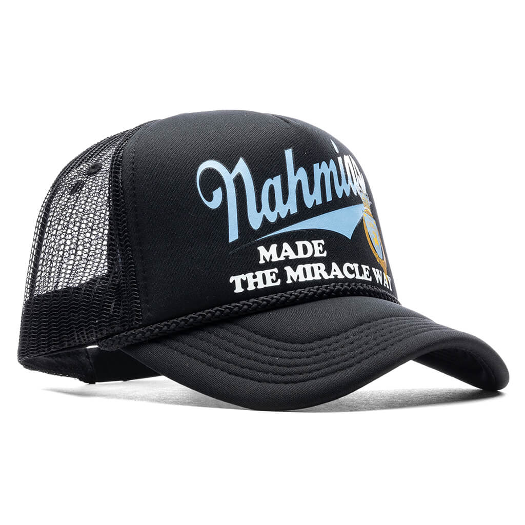 Miracle Way Foam Trucker Hat Dusty Blue Black
