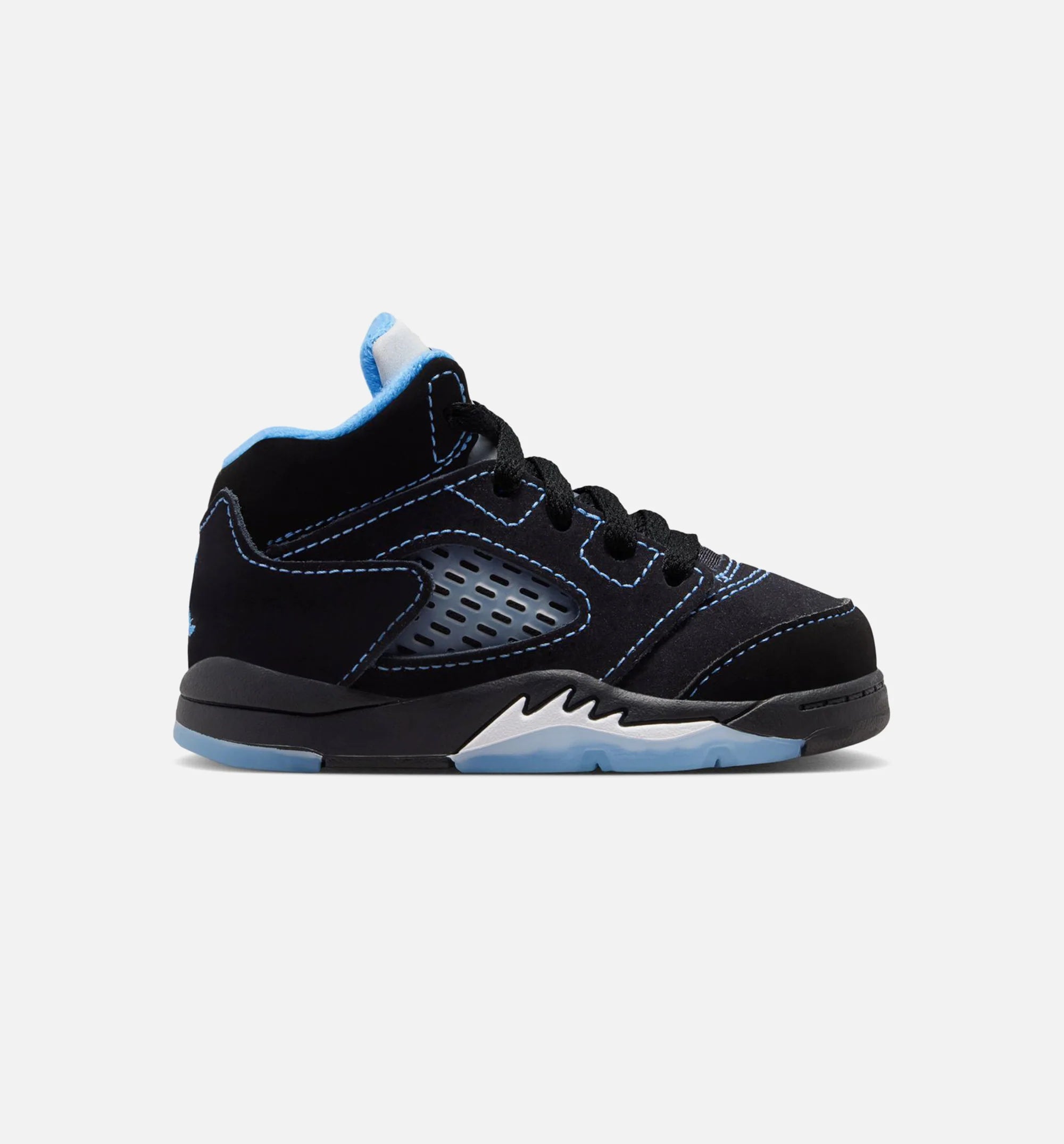 Air Jordan 5 Retro Black Carolina Infant Toddler Lifestyle Shoe Black University Blue White Free Shipping