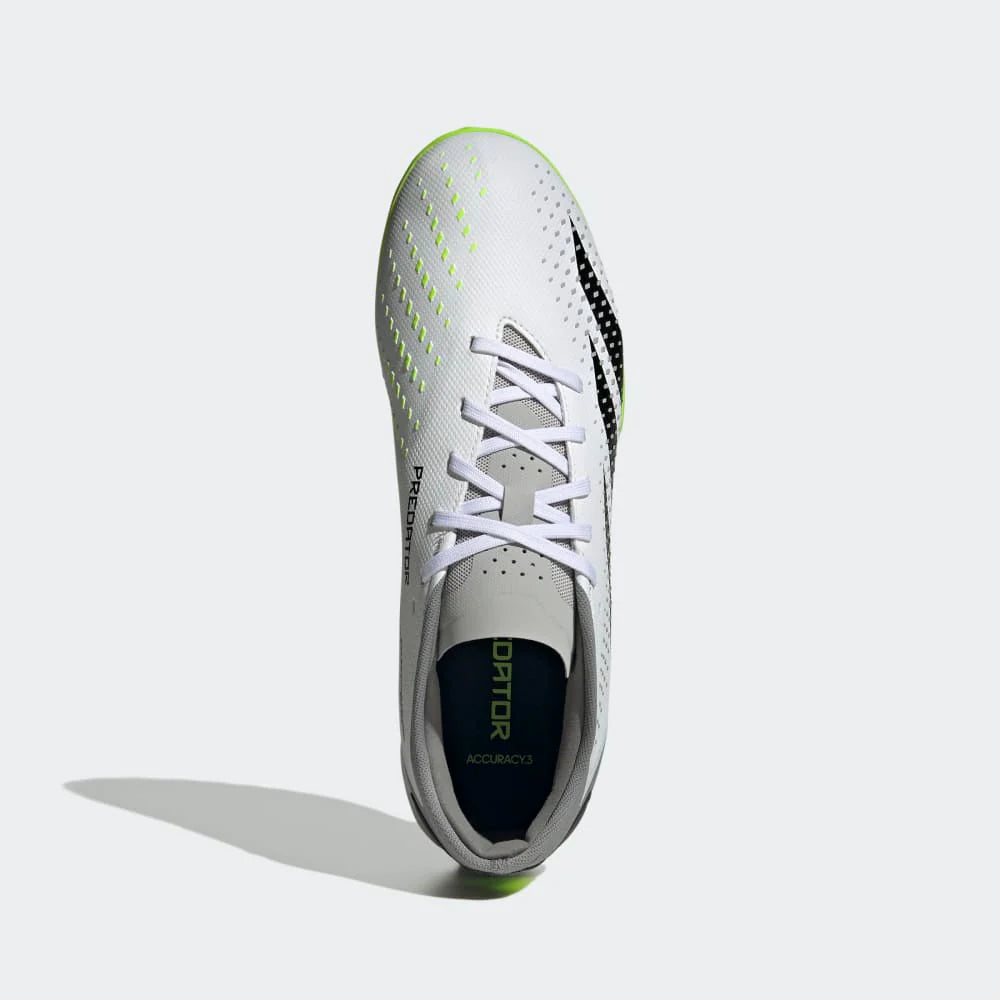 adidas Predator Accuracy3 Low Turf Soccer Cleats White Black Lucid Lemon