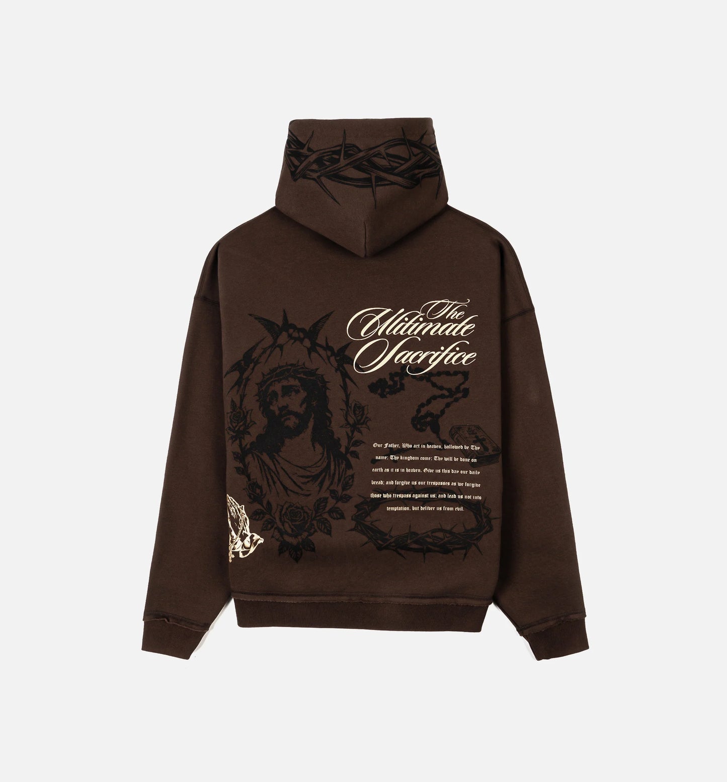 The Ultimate Sacrifice Zip Up Mens Hoodie Brown Black