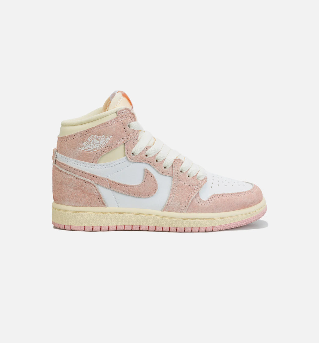 Air Jordan 1 Retro High OG Washed Pink Preschool Lifestyle Shoe White Pink