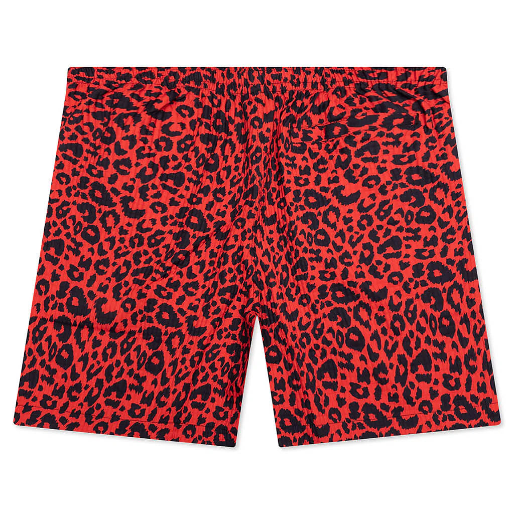 Leopard Active Shorts Red
