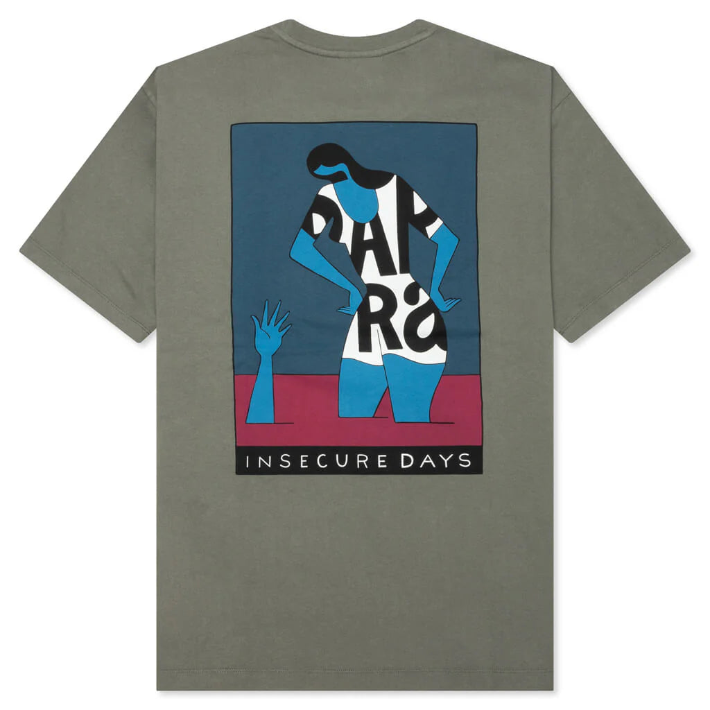 Insecure Days T Shirt Greyish Green