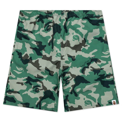Woodland Camo Beach Shorts Olive Drab