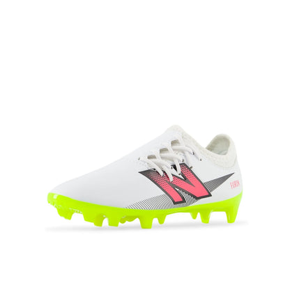 New Balance Furon Dispatch Junior FG V7 Firm Ground Soccer Cleats White Black Neon Pink