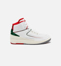 Air Jordan 2 Retro Italy Grade School Lifestyle Shoe White Fire Red