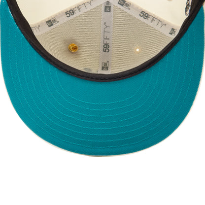 Feature x New Era 59FIFTY Fitted Old English F La Jolla Chrome White Aqua