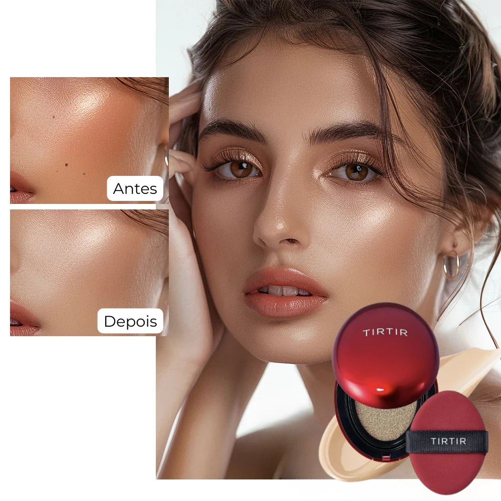 Base Cushion Clareadora TIRTIR Protetor Solar e Maquiagem Longa Duração Original
