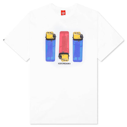Flame On S S Tee White
