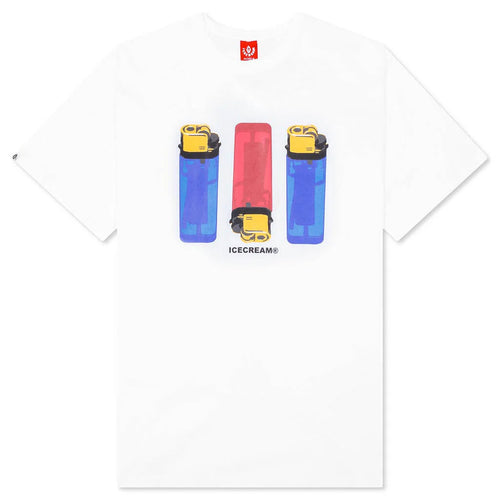 Flame On S S Tee White