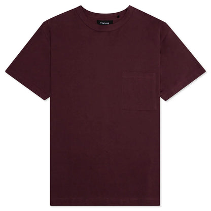 Jersey Braque Pocket Tee Maroon