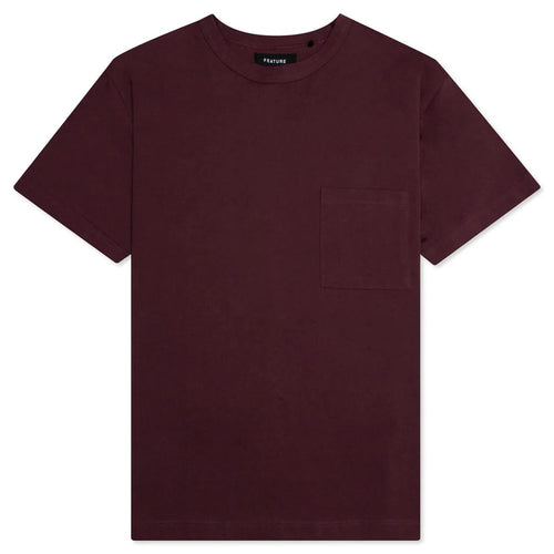 Jersey Braque Pocket Tee Maroon