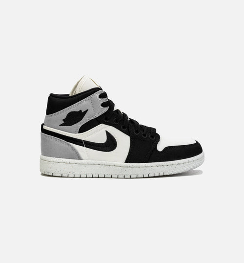 Air Jordan 1 Retro Mid SE Light Steel Grey Womens Lifestyle Shoe Black Grey