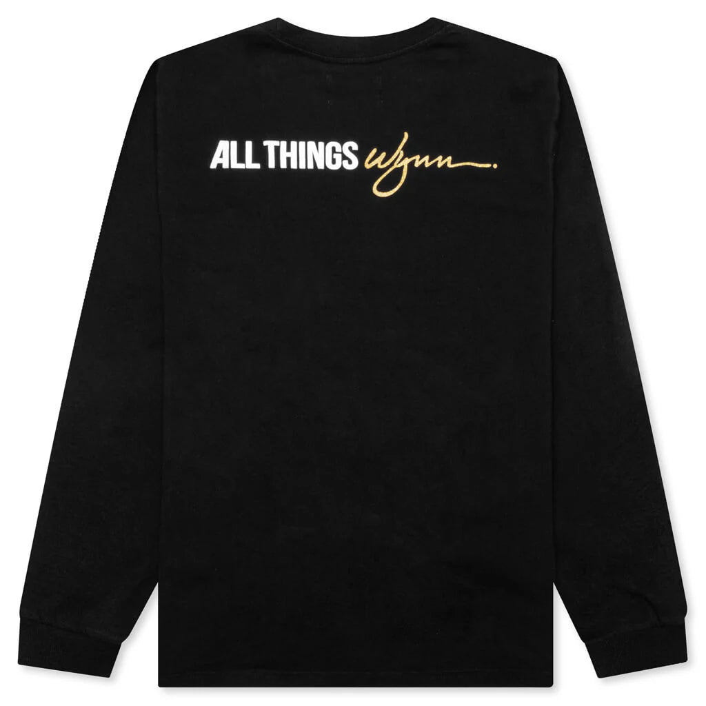 Feature x Wynn Logo Lock Up L S Tee Black