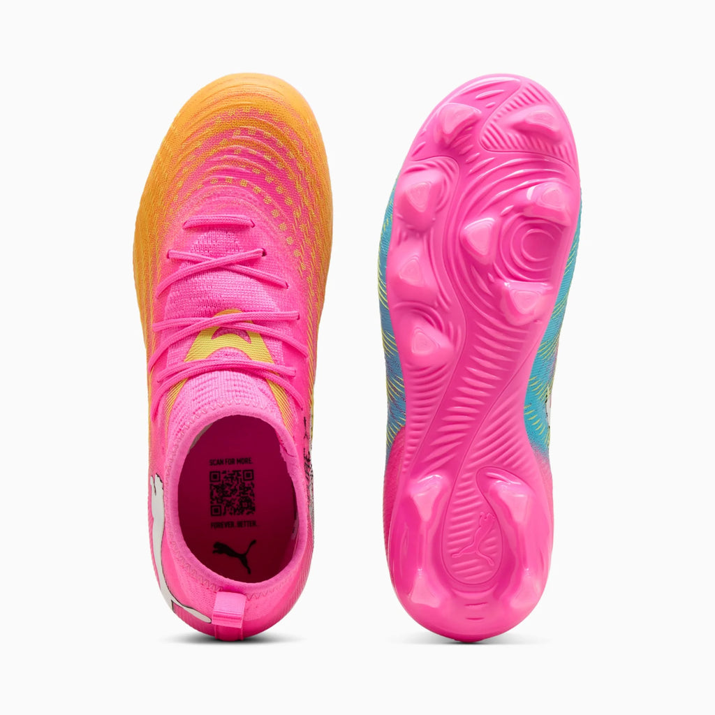 PUMA Future 9 Match FG AG Firm Ground Artificial Ground Youth Soccer Cleats Pink Aqua White