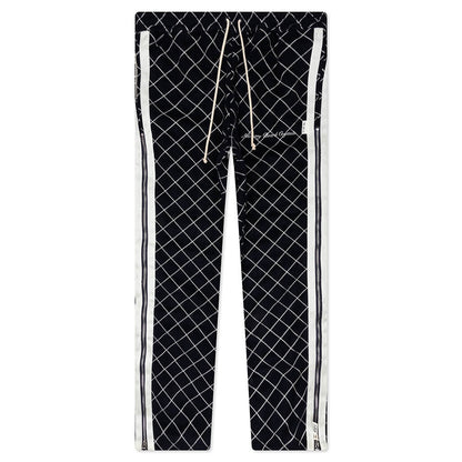 Abc Diamond Chain Stitch Quilted Wool Zipper Breakaway Pants Navy